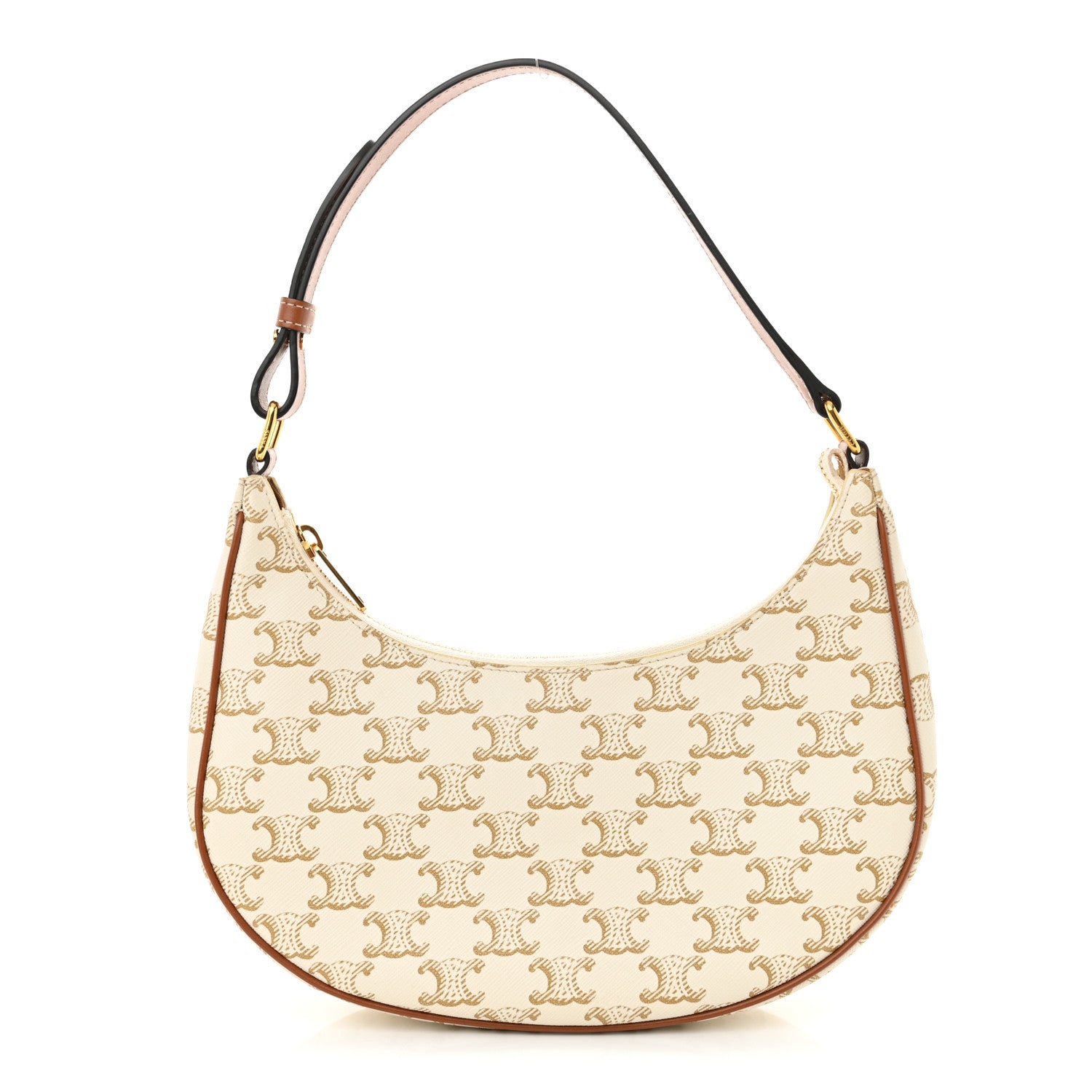 Celine Canvas Calfskin Ava Triomphe Shoulder Bag White 1 of 10