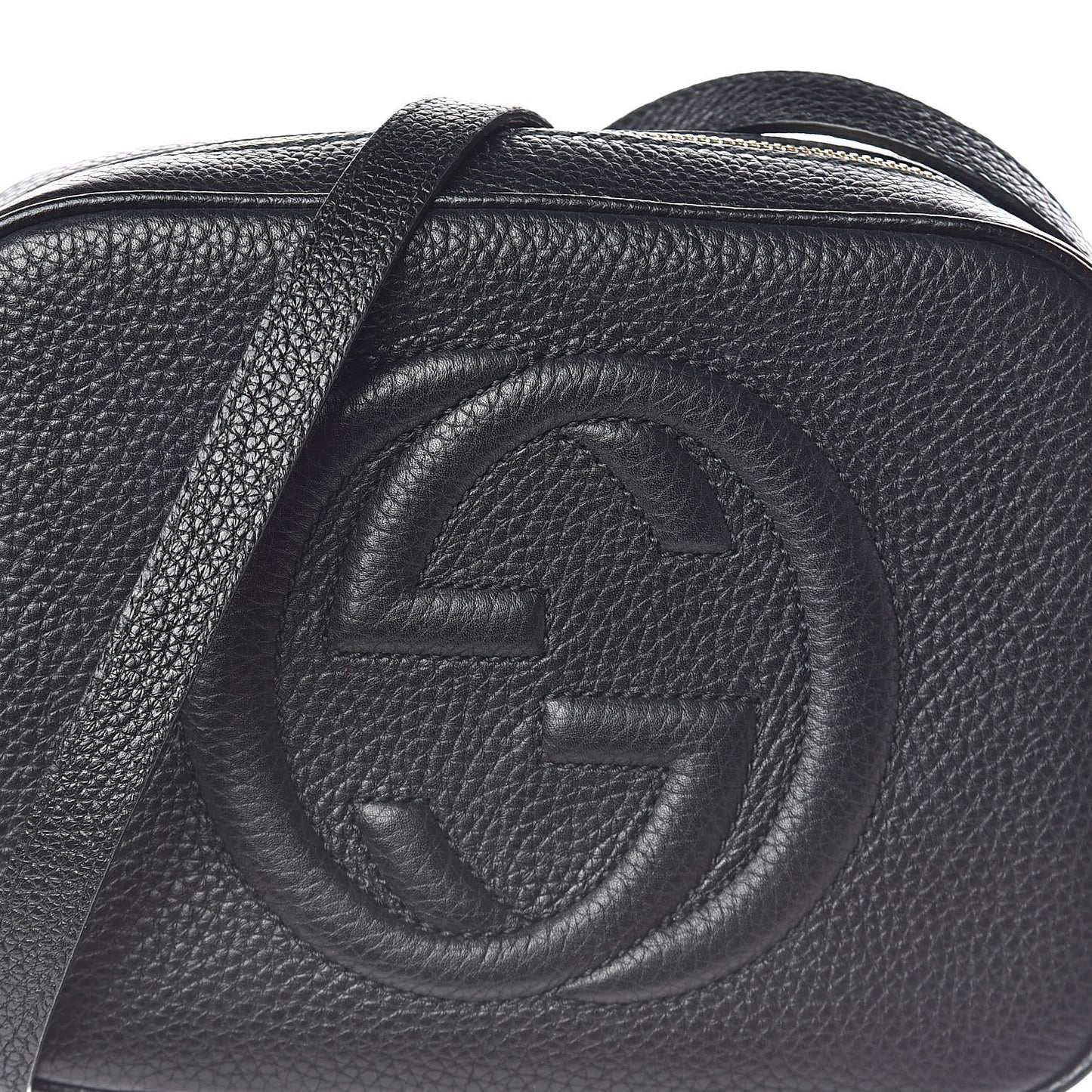 Pebbled Calfskin Small Soho Disco Bag Black