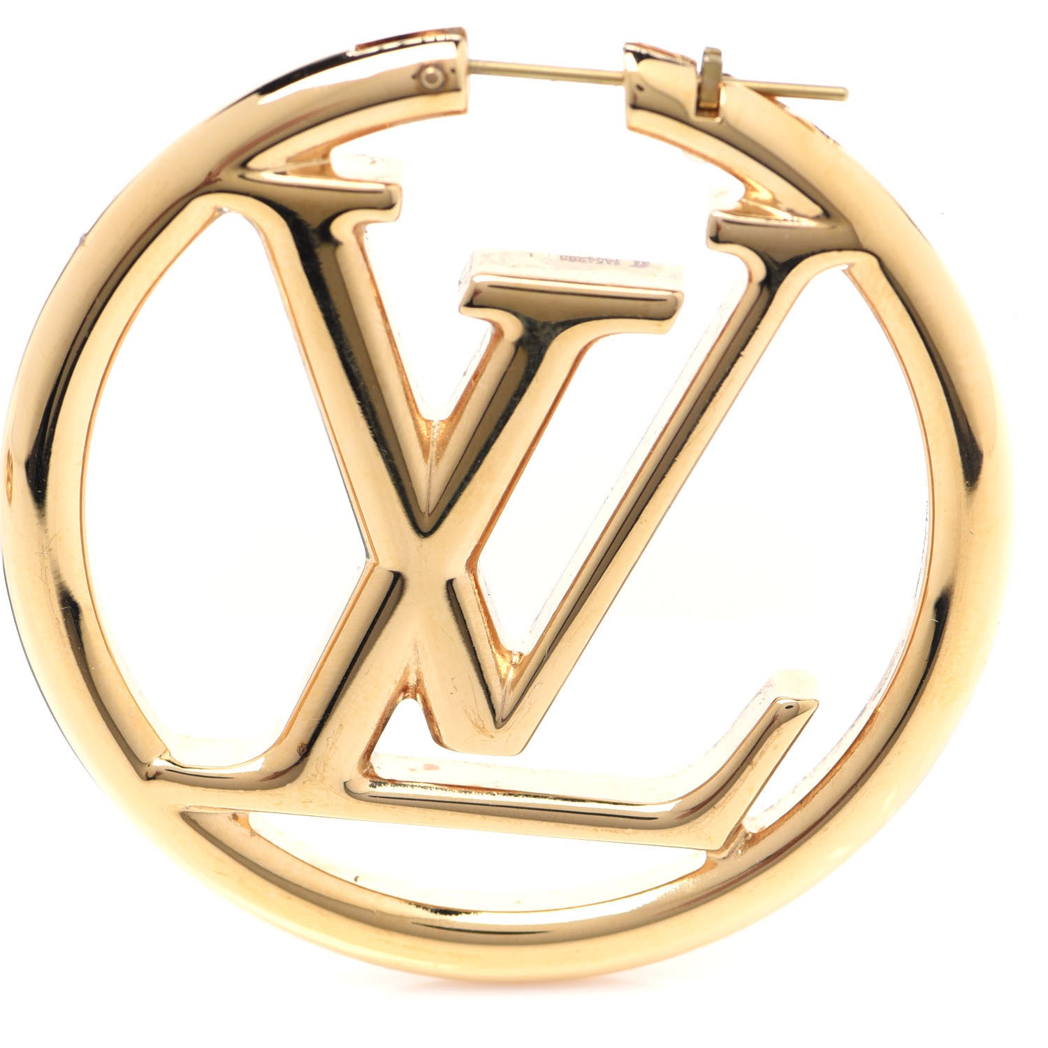 Louis Vuitton Metal Louise Hoop Earrings Gold 4 of 11
