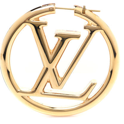 Louis Vuitton Metal Louise Hoop Earrings Gold 4 of 11