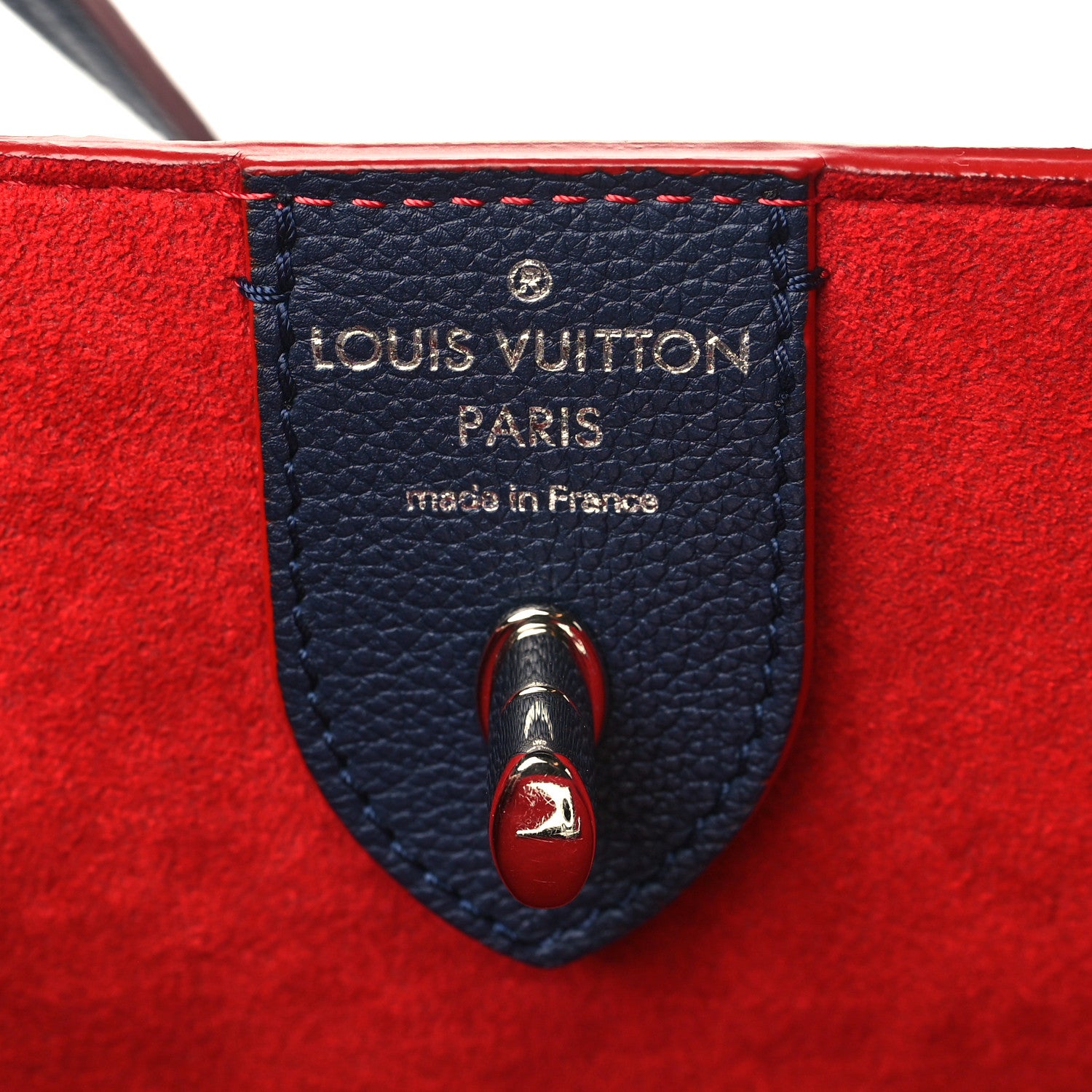 Louis Vuitton Calfskin Braided Lockme Cabas Marine Rouge 6 of 7