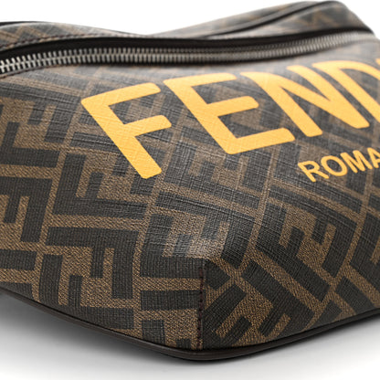 Fendi Shiny Glazed Fabric Vitello Cover FF 1974 Logo Belt Bag Tobacco Moro Giallo Ebano 9 of 10