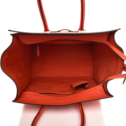 Celine Drummed Calfskin Mini Luggage Vermillion 5 of 7