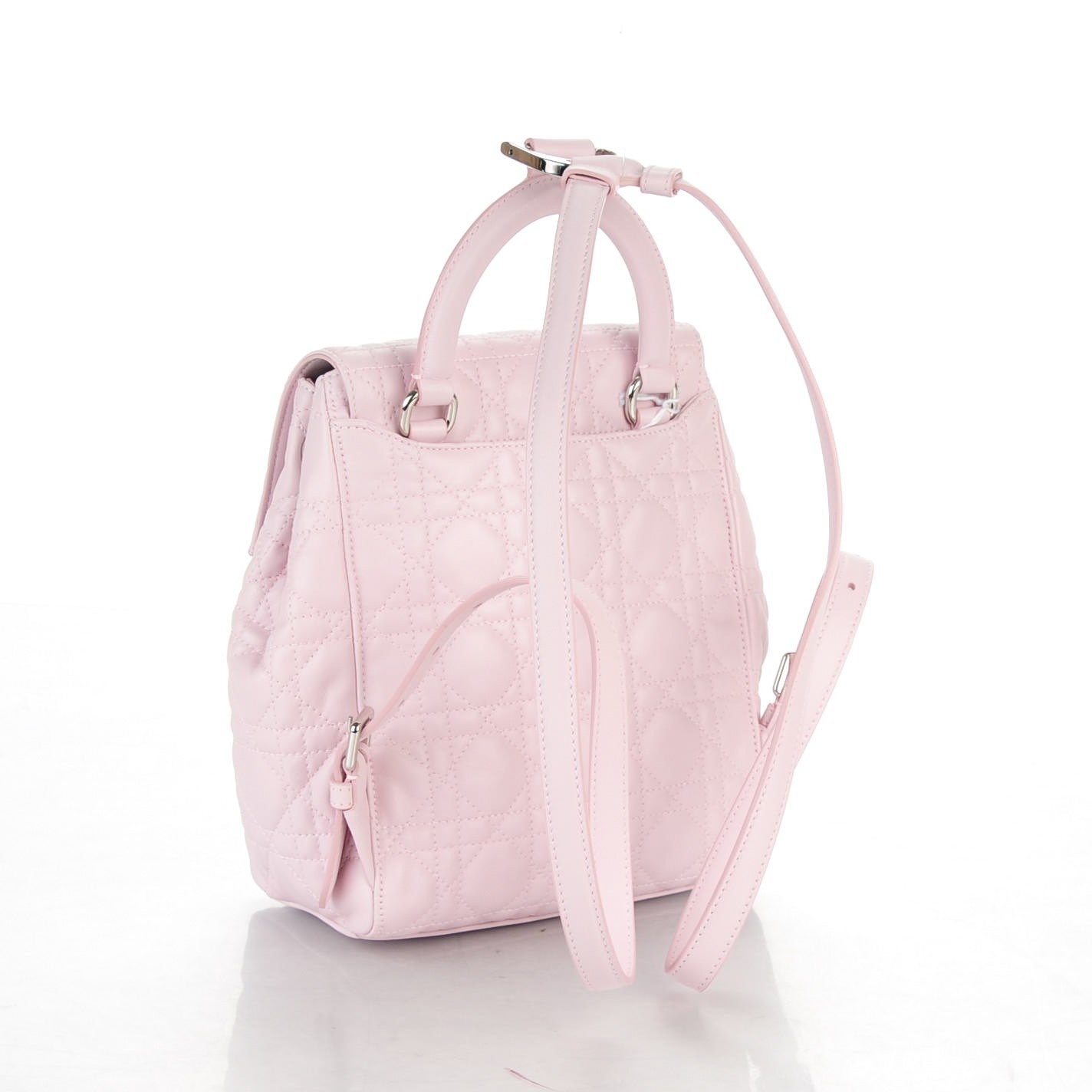 Lambskin Cannage Small Lucky Badge Stardust Backpack Soft Pink