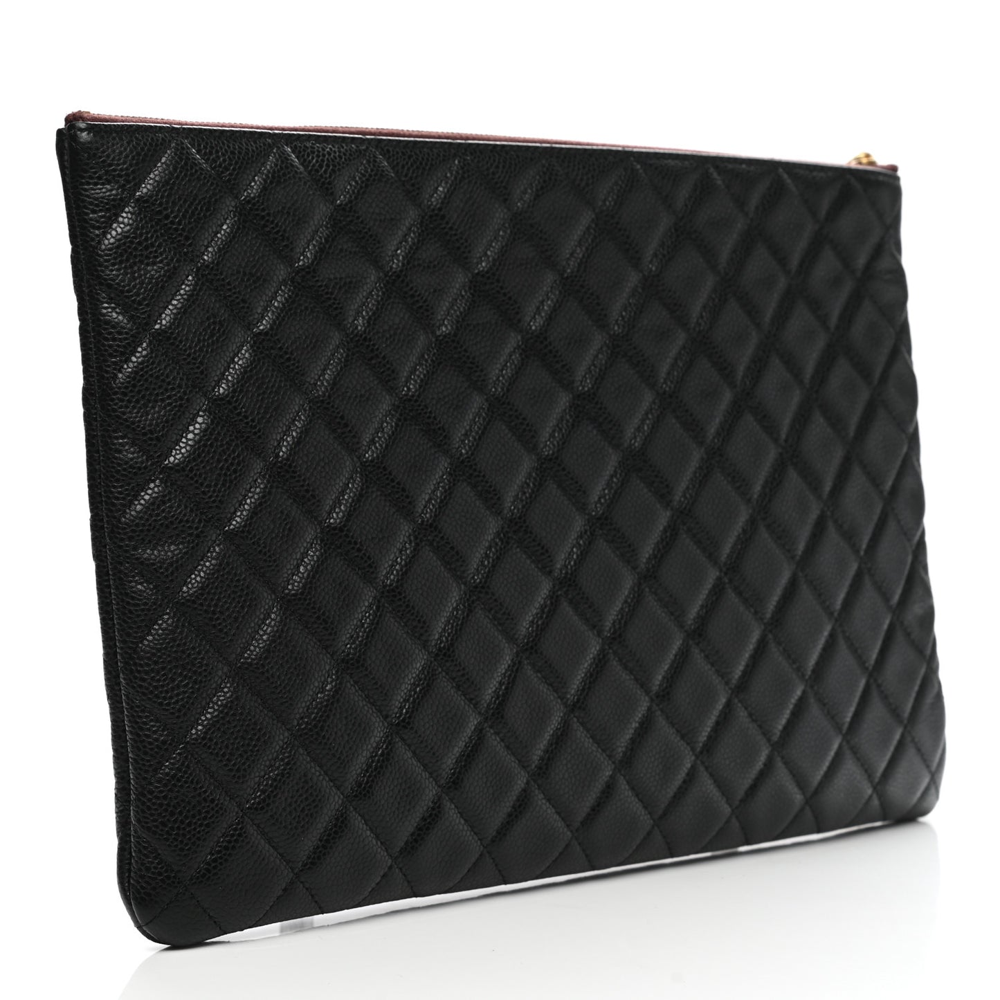 Caviar Quilted Large Cosmetic Case Black