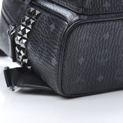 MCM Visetos Side Stud Mini Stark Backpack Black 8 of 10
