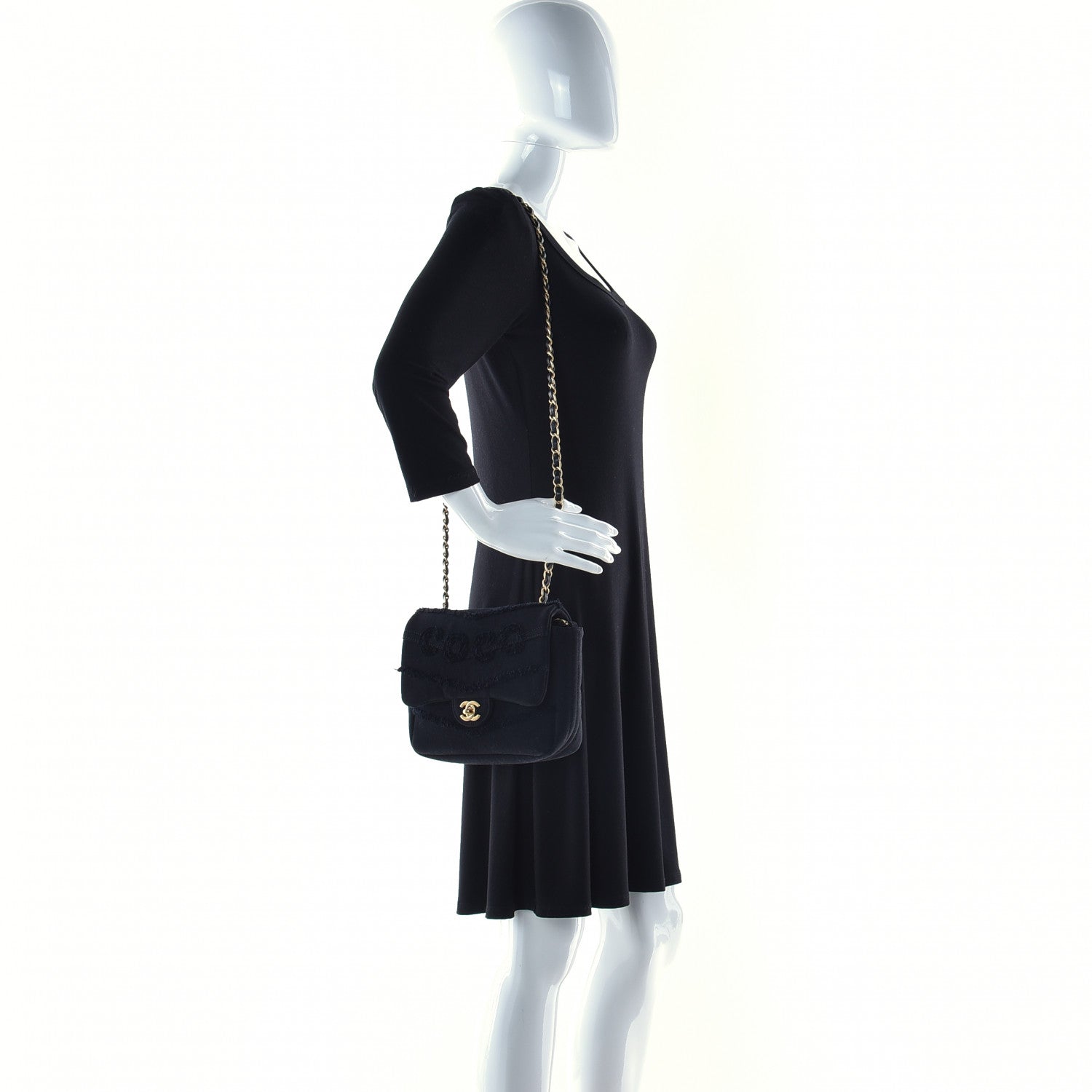 Chanel Denim Coco Flap Black 3 of 11