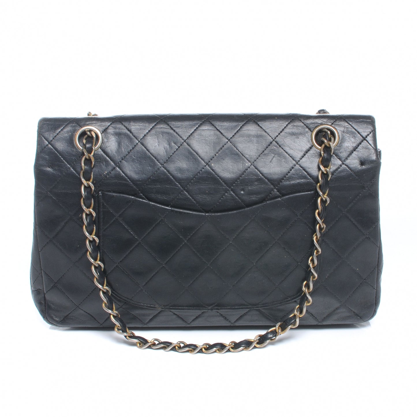 Lambskin Medium Single Flap Black