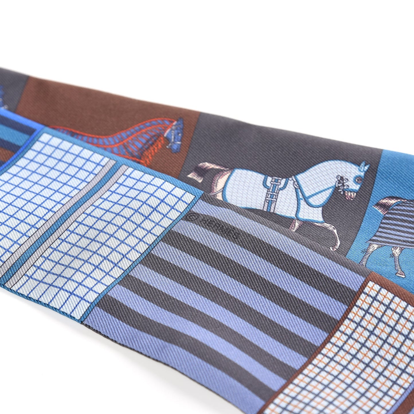 Silk Couvertures Nouvelles Twilly Marine Noisette Ciel