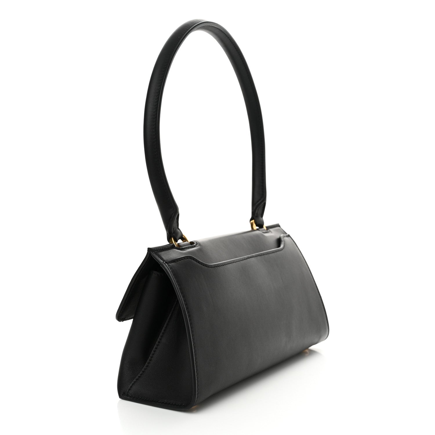 Salvatore Ferragamo Calfskin Trifolio Swing Top Handle Bag Black 3 of 10