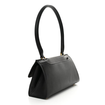 Salvatore Ferragamo Calfskin Trifolio Swing Top Handle Bag Black 3 of 10