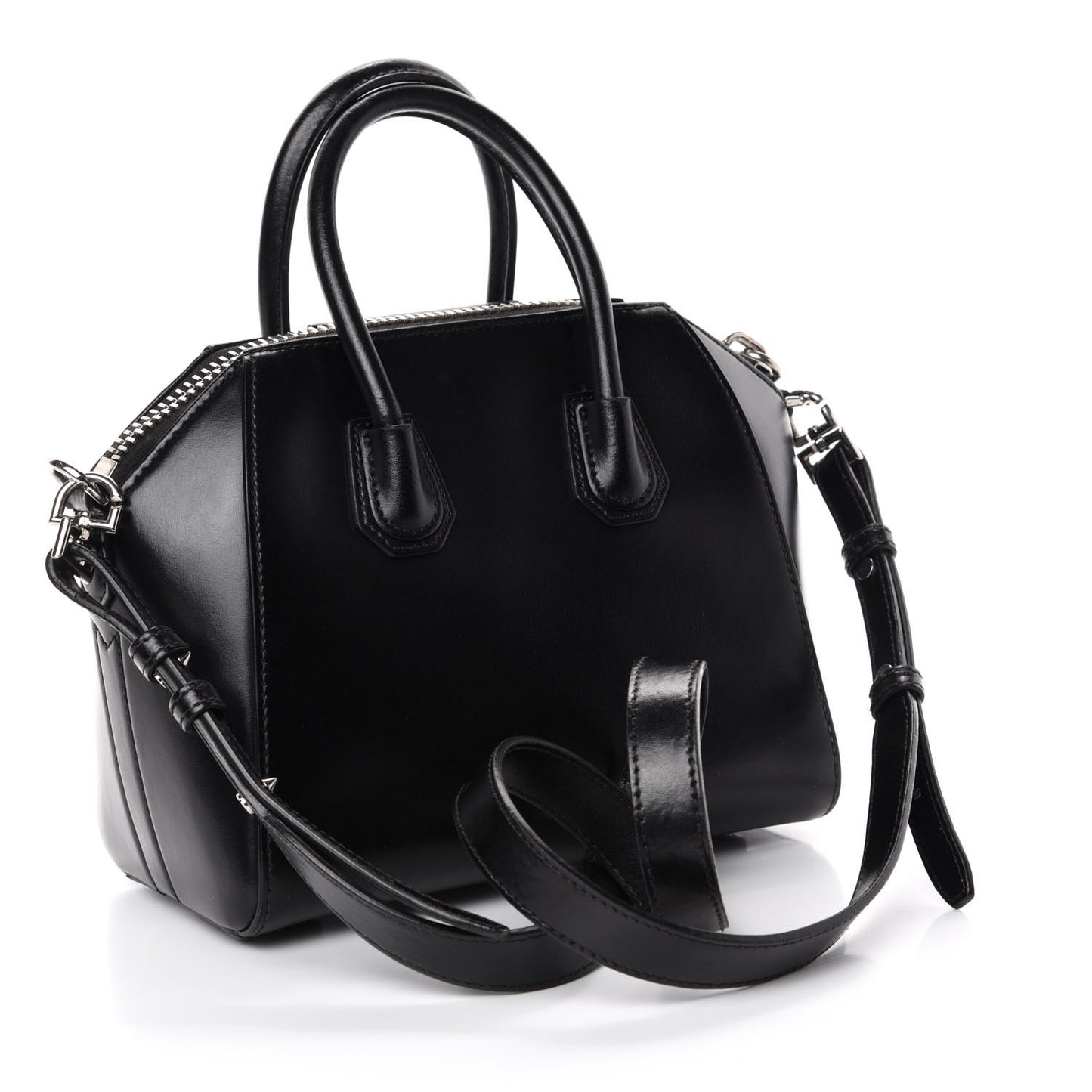 Shiny Lord Calfskin Mini Antigona Black