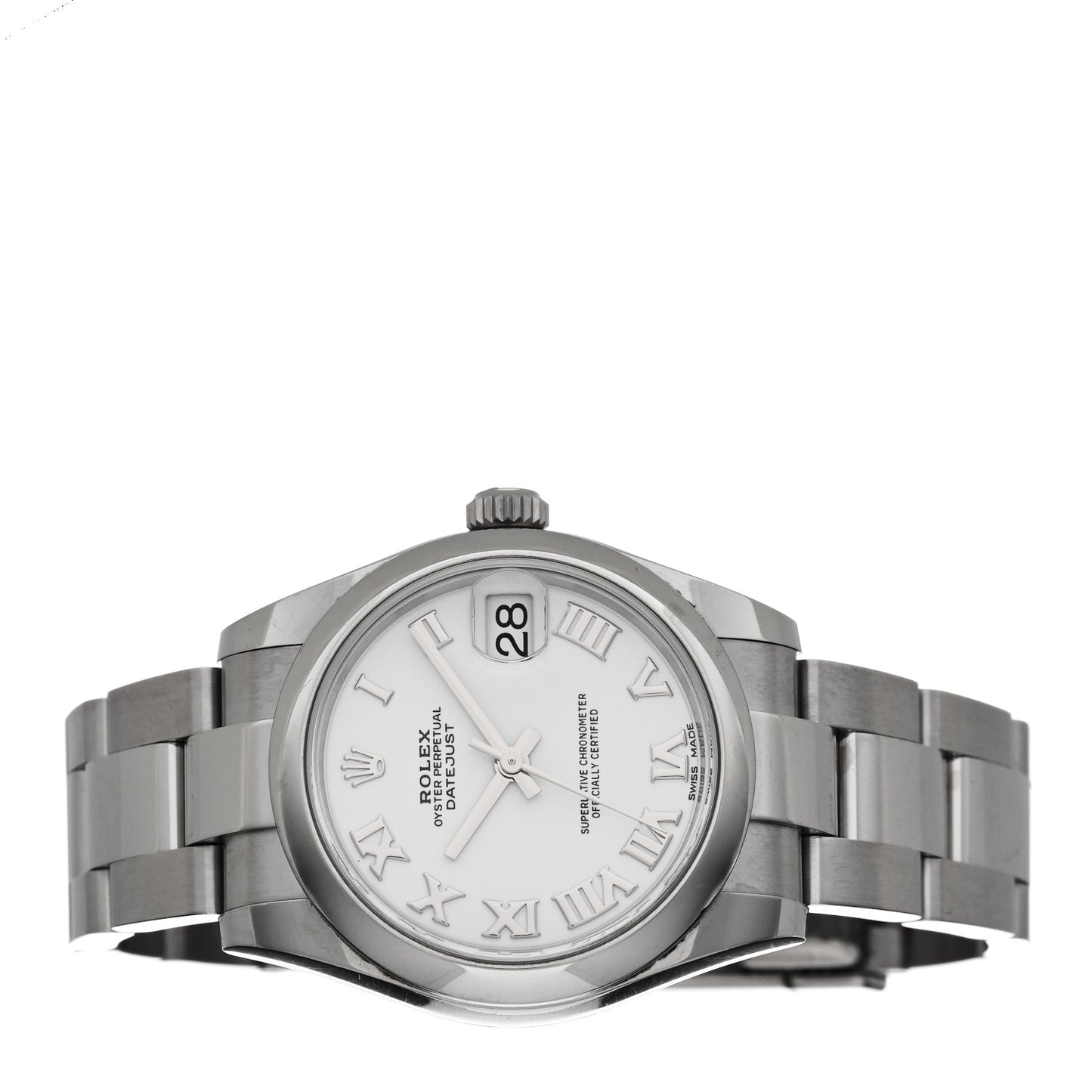 Stainless Steel 26mm Oyster Perpetual Datejust Watch White Roman 178240