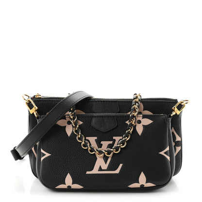 Louis Vuitton Empreinte Monogram Giant Multi Pochette Accessories Black Beige 1 of 10