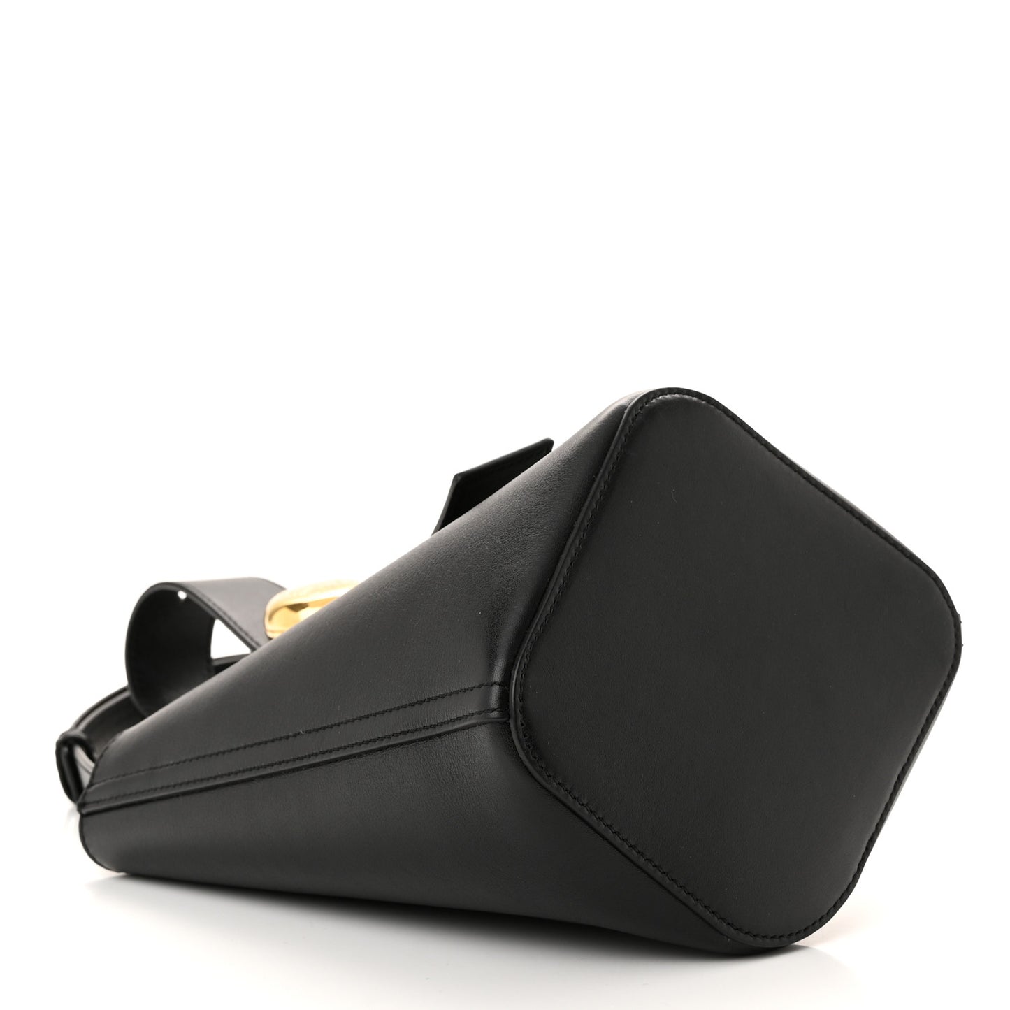 Soft Grained Calfskin Mini Pebble Bucket Bag Black