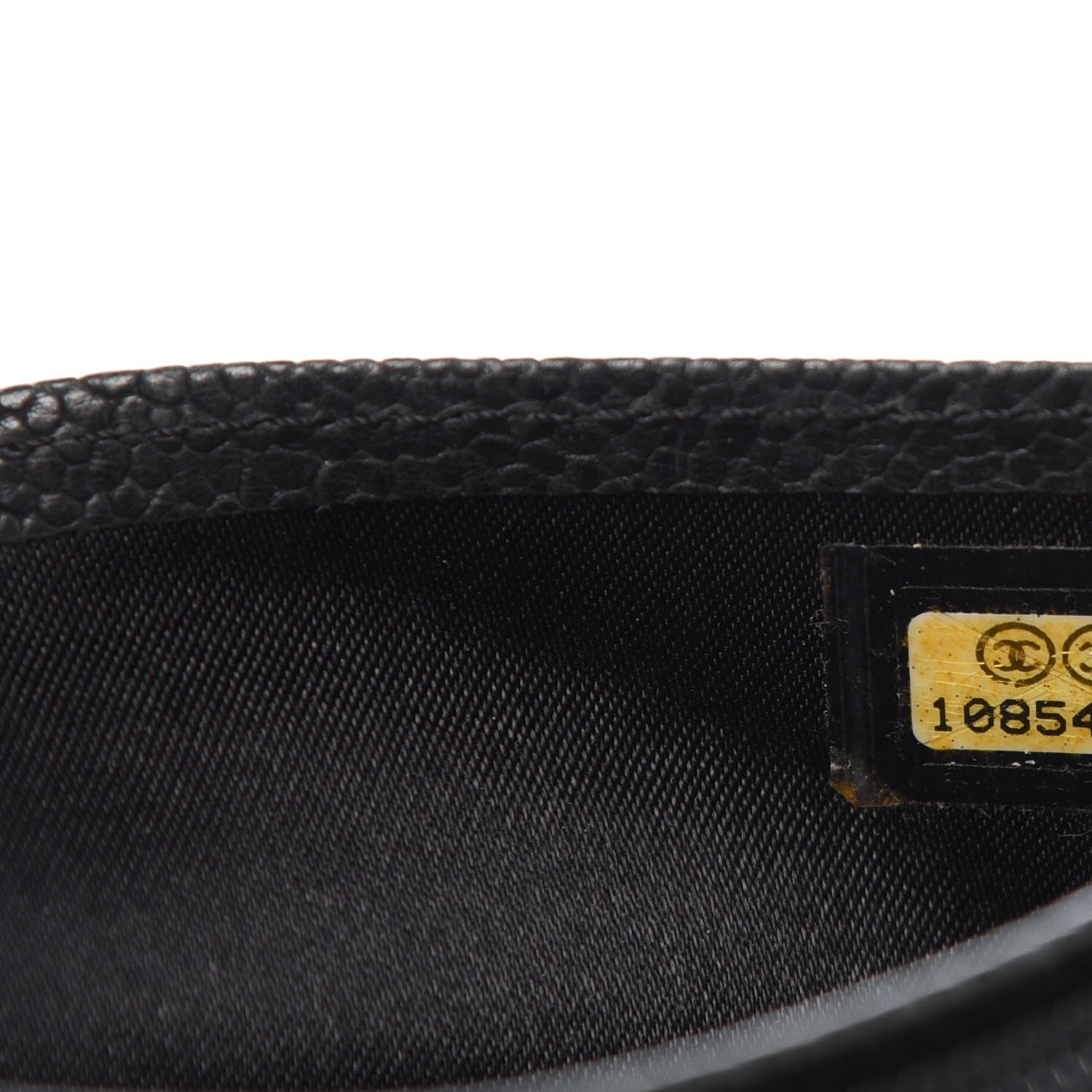 Chanel Distressed Caviar Stitched Outdoor Yen Wallet Black 8 of 13