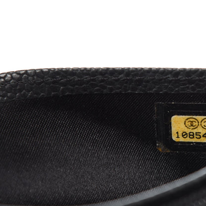 Chanel Distressed Caviar Stitched Outdoor Yen Wallet Black 8 of 13