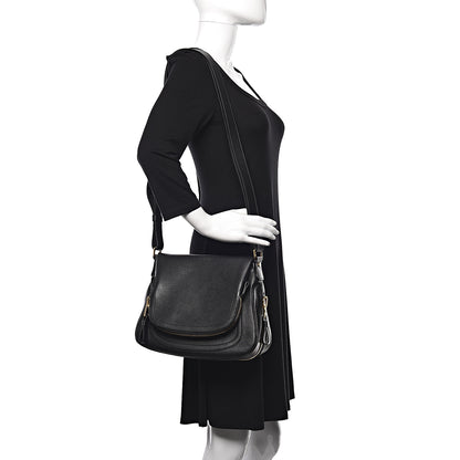 Tom Ford Grained Calfskin Medium Jennifer Crossbody Bag Black 2 of 10