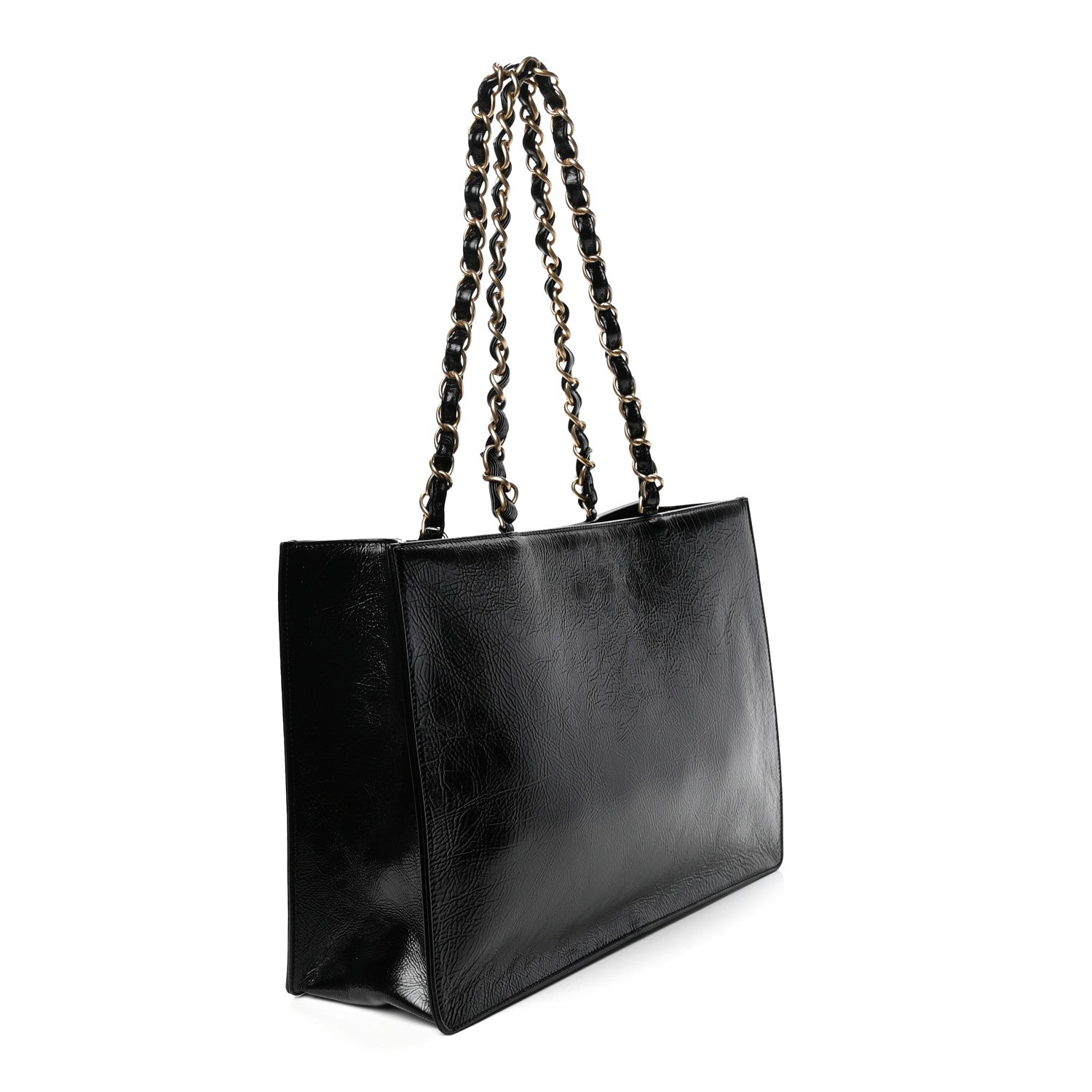 Chanel Shiny Aged Calfskin Shopping Bag Black 2 of 4