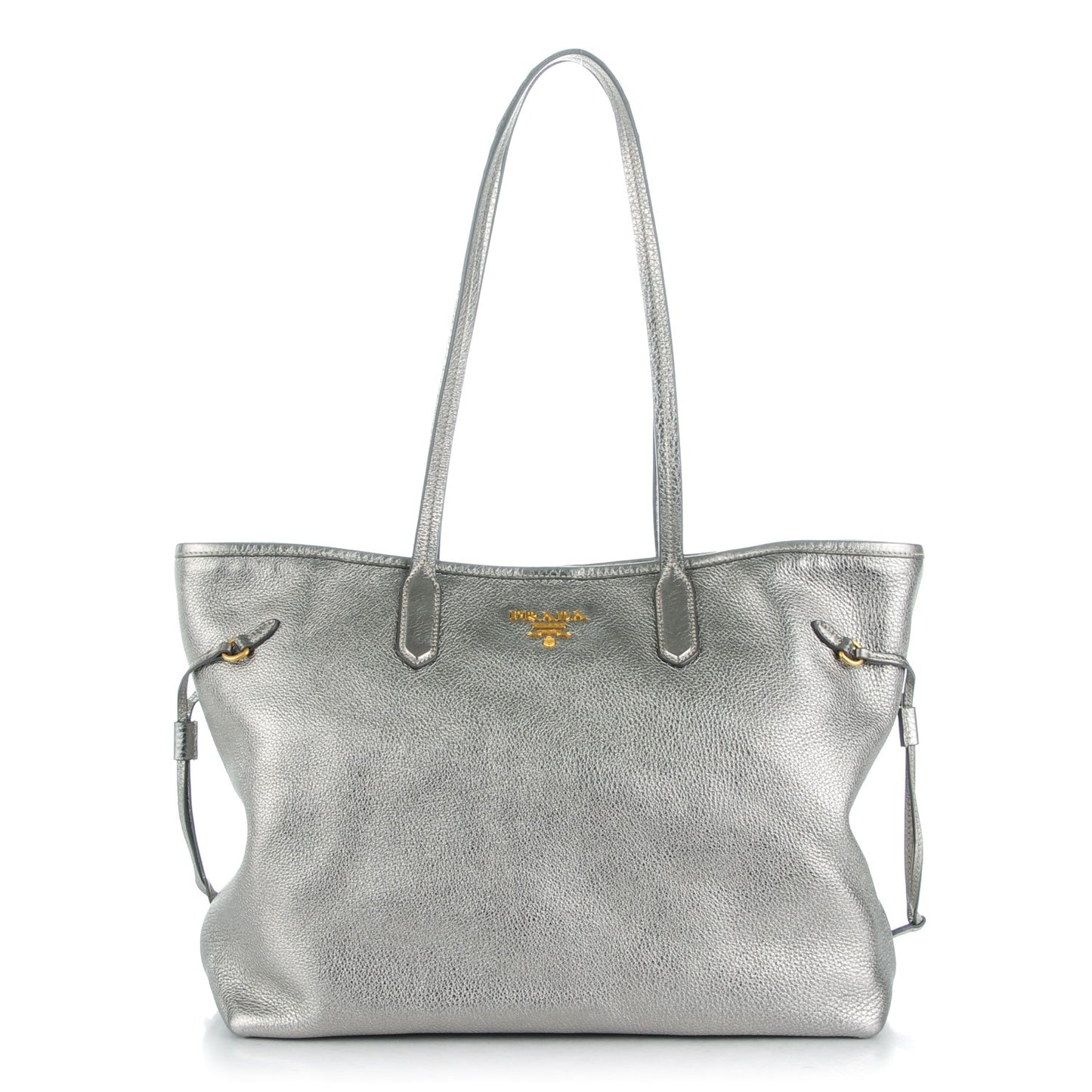 Vitello Daino Shopping Tote Acciaio