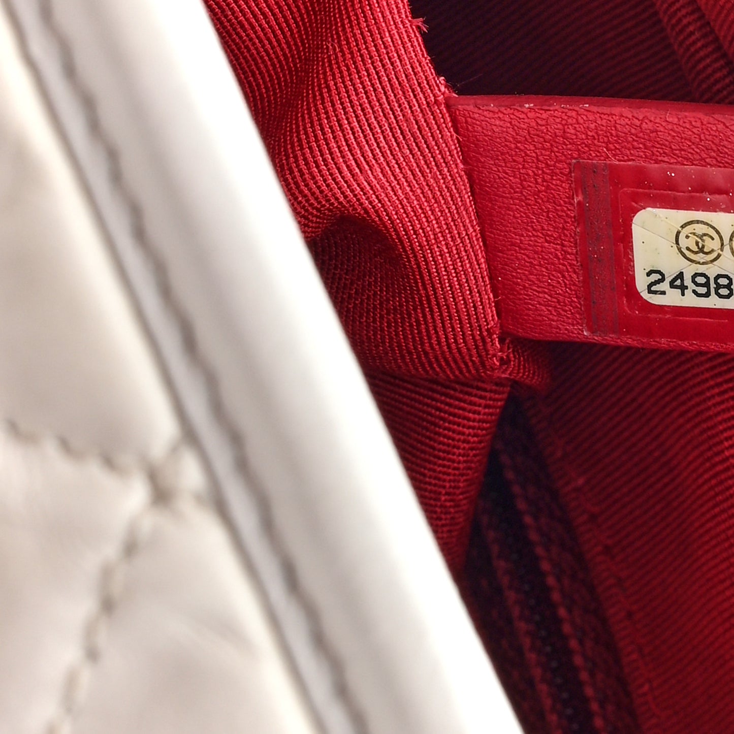Aged Calfskin Quilted Small Gabrielle Hobo White