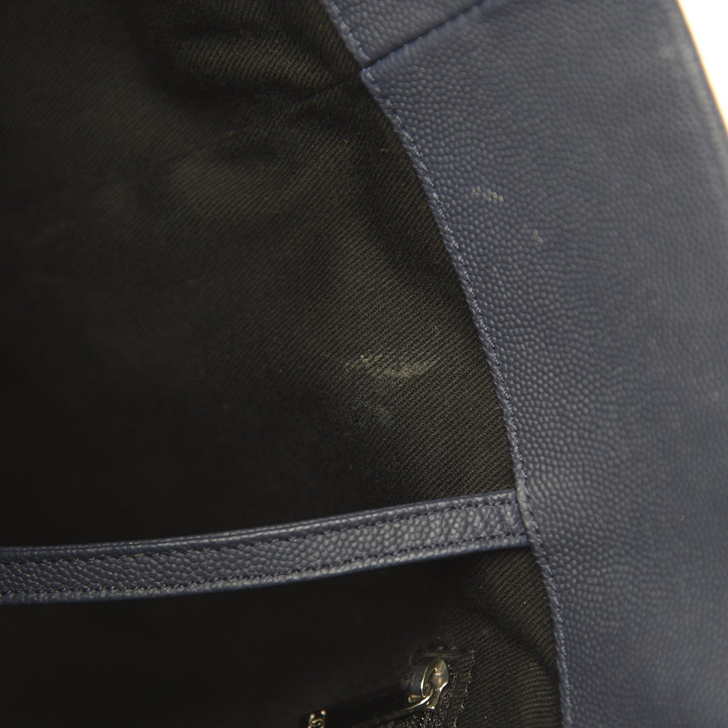 Grained Calfskin Large Coco Eyelets Shopping Tote Navy