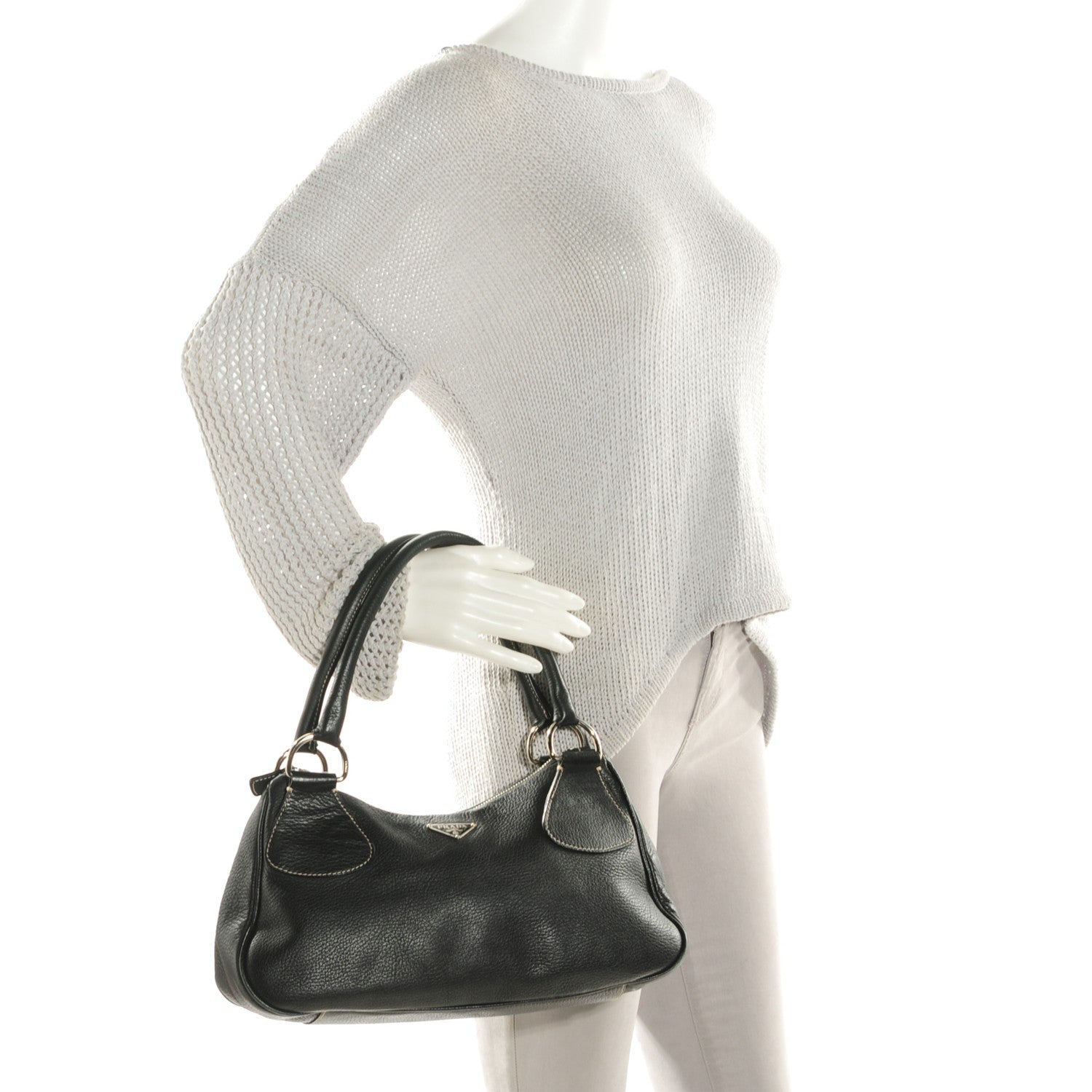 Prada Vitello Daino Box Shoulder Bag Nero Black 2 of 7