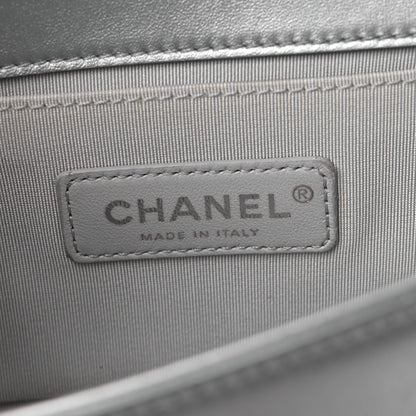 Chanel Metallic Lambskin PVC Quilted Small Boy Flap Blue 6 of 10