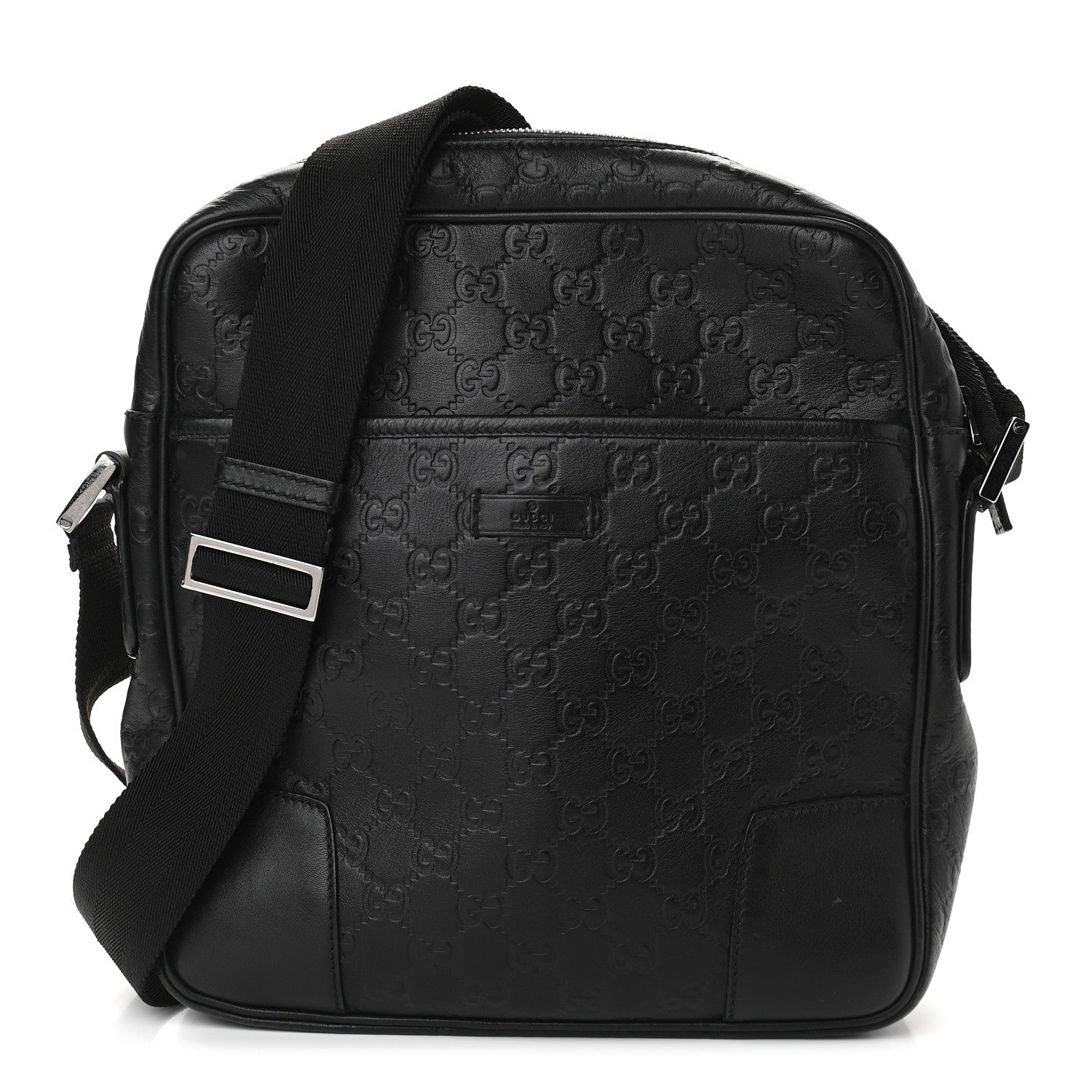 Gucci Guccissima Messenger Bag Black 1 of 9