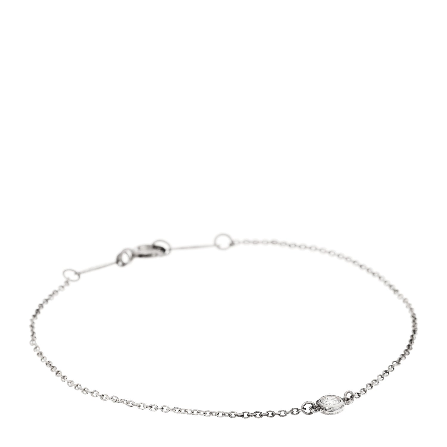 Tiffany Sterling Silver Diamond .05ct Elsa Peretti Diamonds by the Yard Bracelet 1 of 6