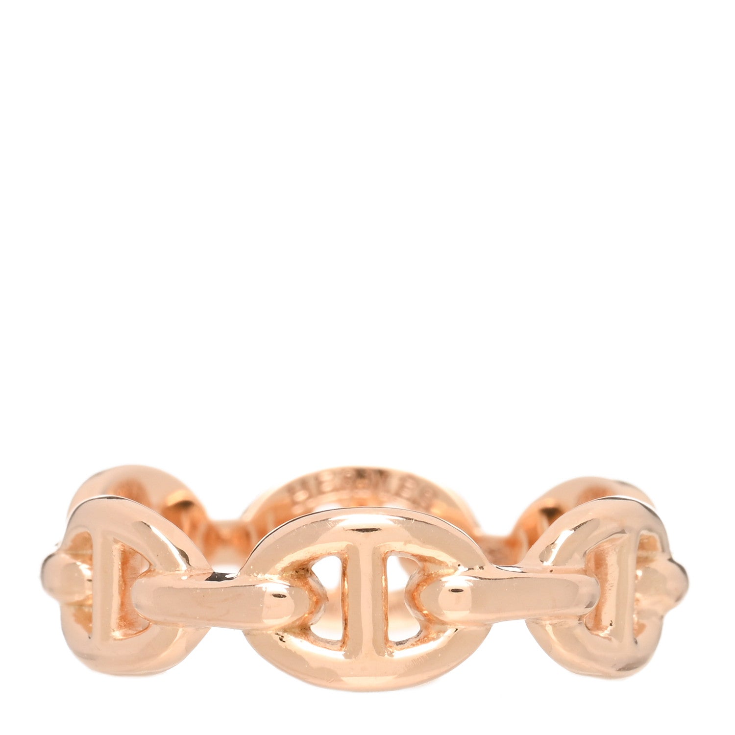 Hermes 18K Rose Gold PM Chaine D'Ancre Enchainee Ring 52 6 1 of 5