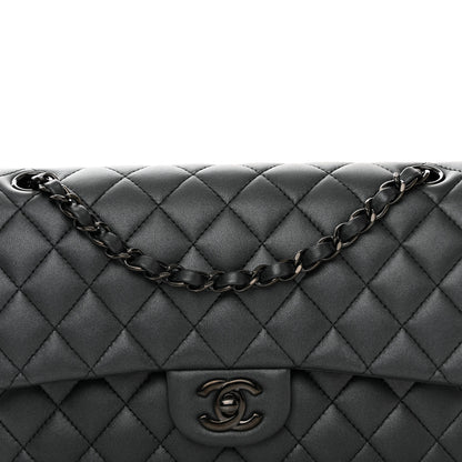 Chanel Lambskin Quilted Medium Double Flap So Black 8 of 12