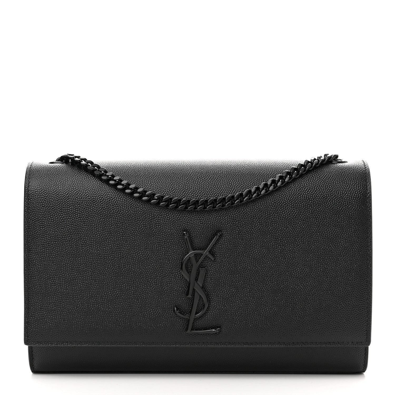 Saint Laurent Grain De Poudre Medium Classic Monogram Monochrome Kate Satchel Black 1 of 11