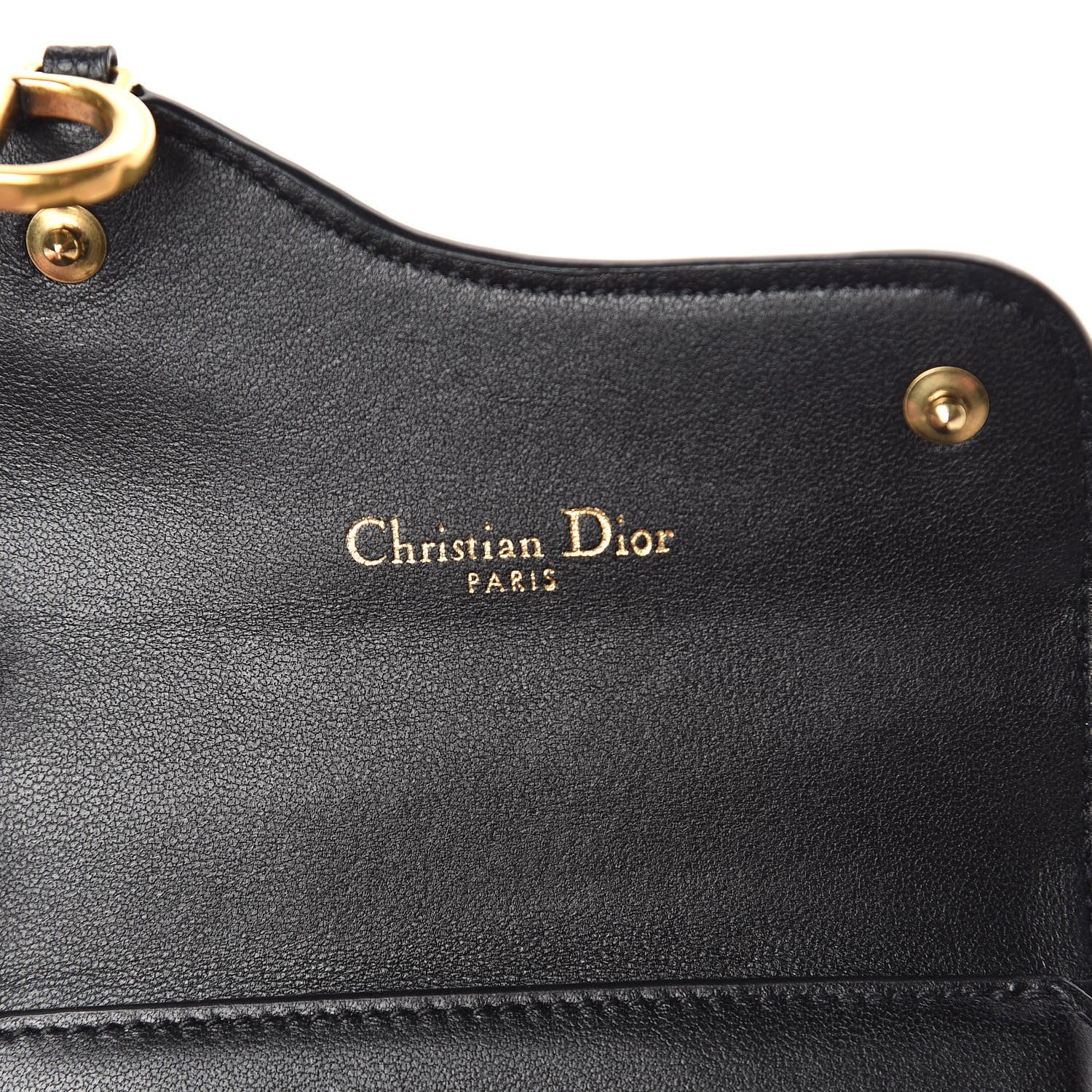 Christian Dior Calfskin Saddle Card Holder Black 6 of 8