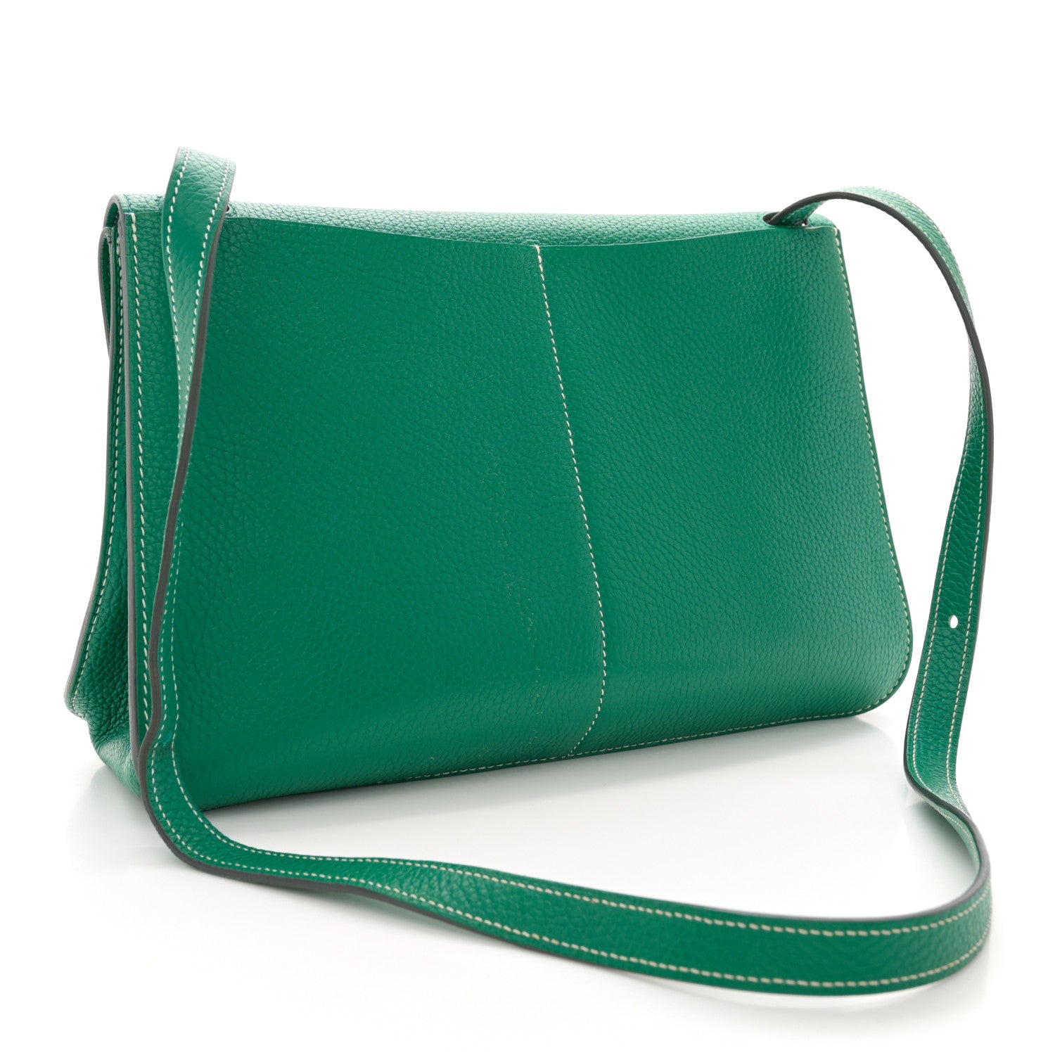 Hermes Taurillon Clemence Halzan 31 GM Vert Vertigo 3 of 14