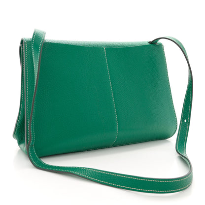 Hermes Taurillon Clemence Halzan 31 GM Vert Vertigo 3 of 14