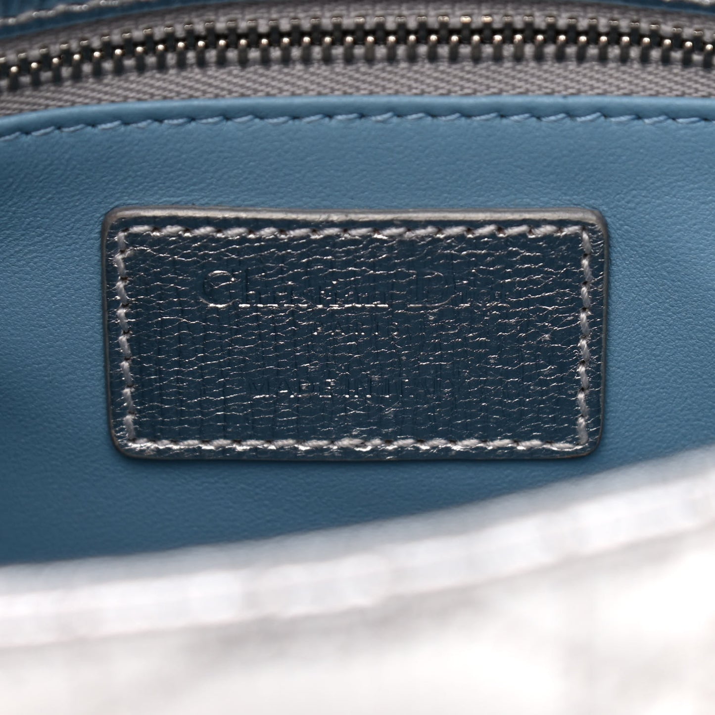 Metallic Grained Calfskin Cannage Small Lucky Badges My Lady Dior Silver