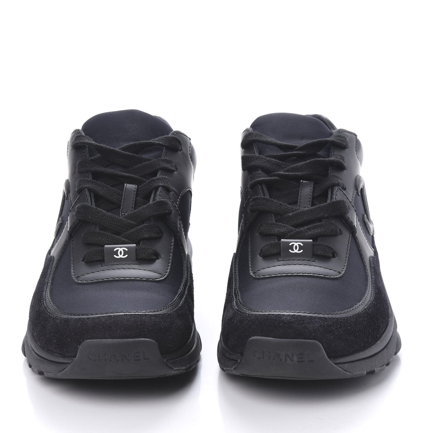 Toile Suede Calfskin CC Sneakers 39 Black