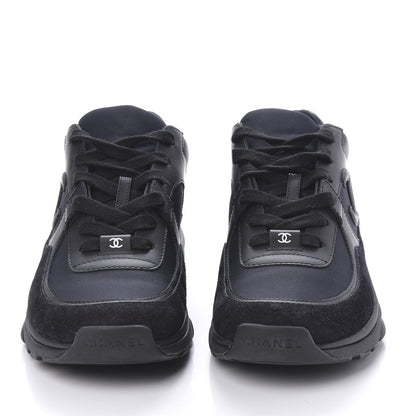 Chanel Toile Suede Calfskin CC Sneakers 39 Black 2 of 8