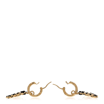 Chanel Lambskin Enamel CC Hanger Dangle Earrings Gold 3 of 5