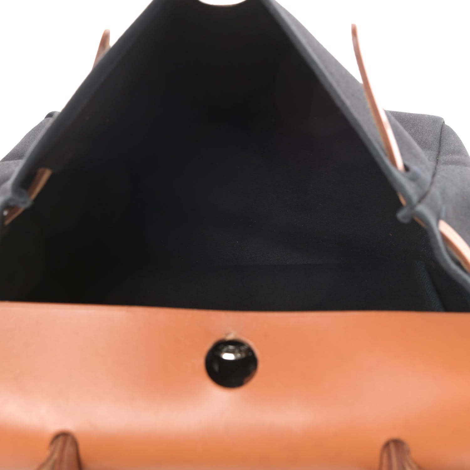 Hermes Toile Vache Calfskin Herbag 30 PM Black Natural 6 of 21