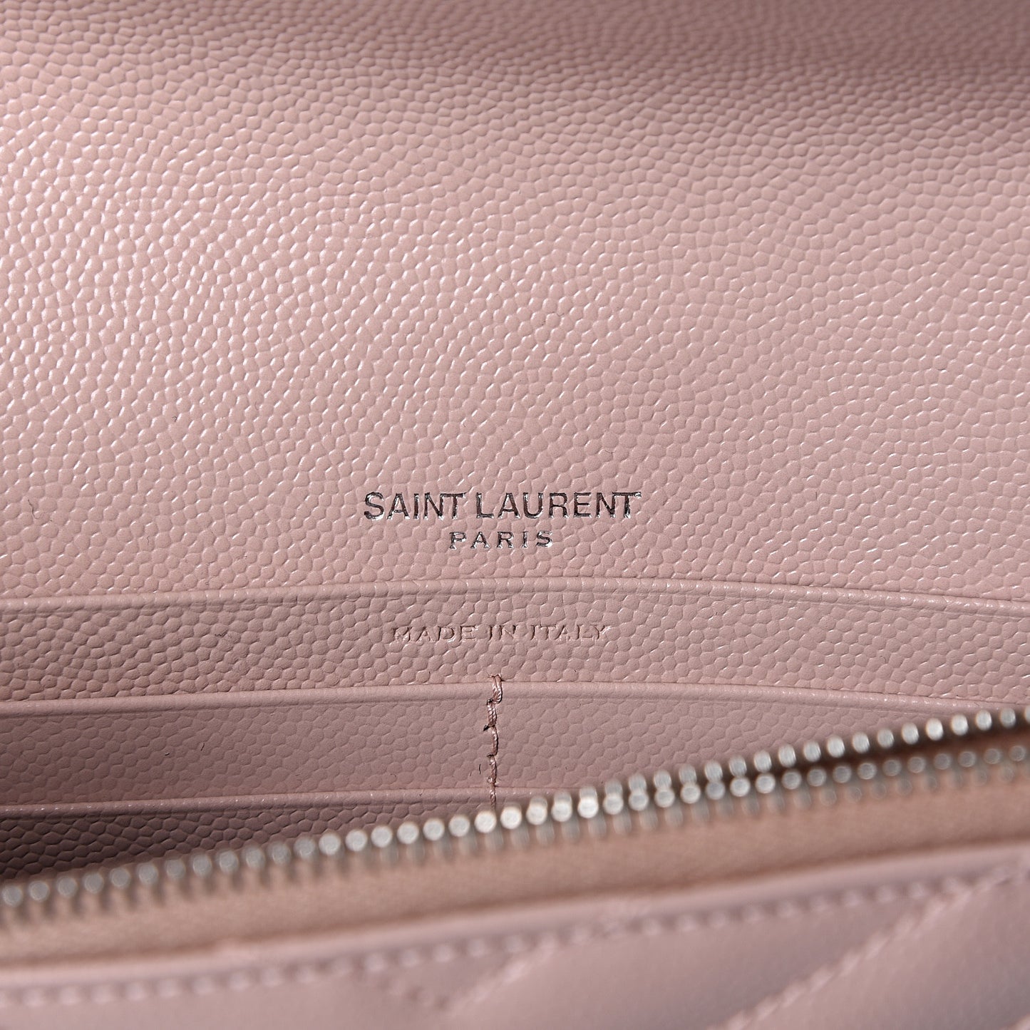 Grain De Poudre Matelasse Chevron Monogram Envelope Chain Wallet Pale Pink