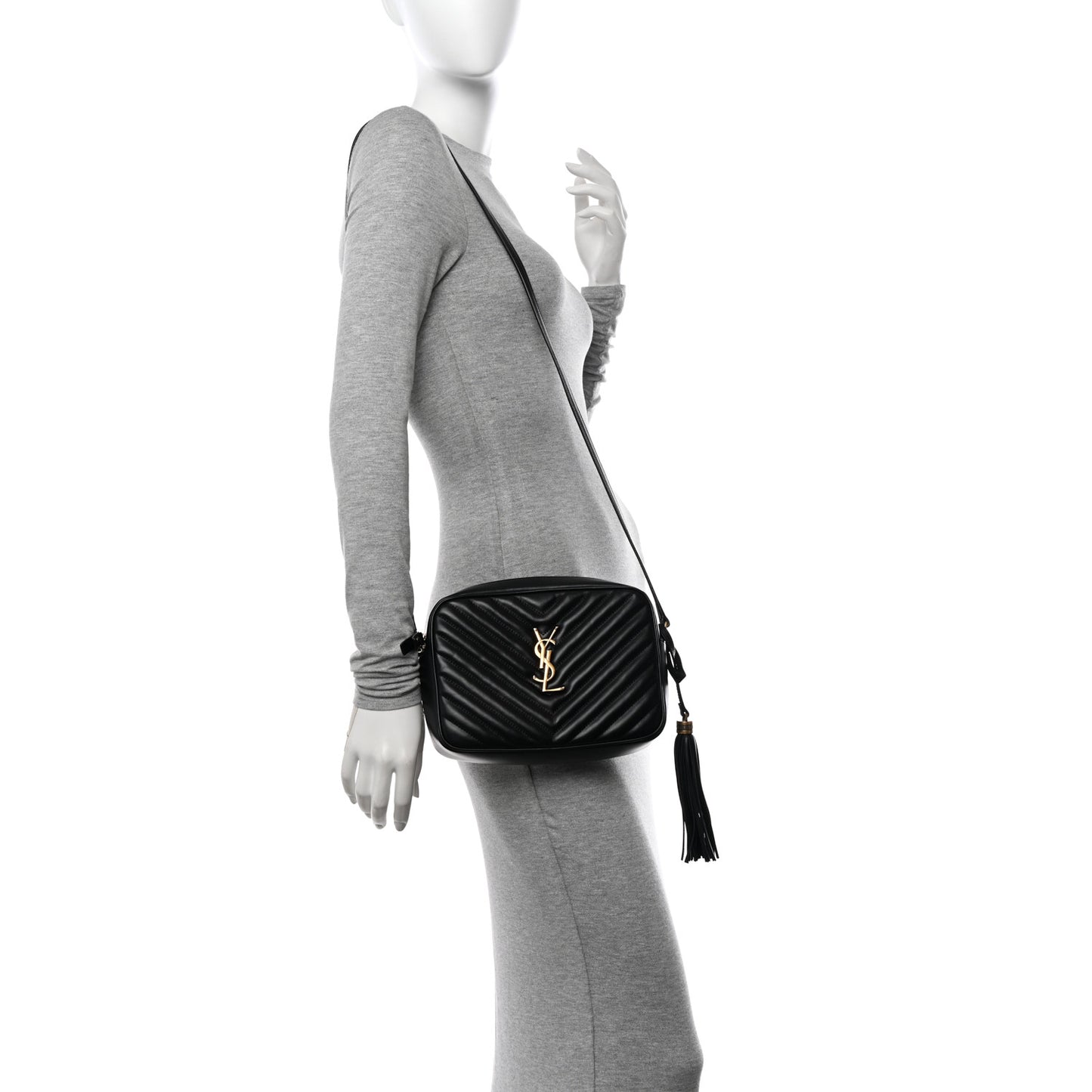 Calfskin Matelasse Monogram Lou Camera Bag Black