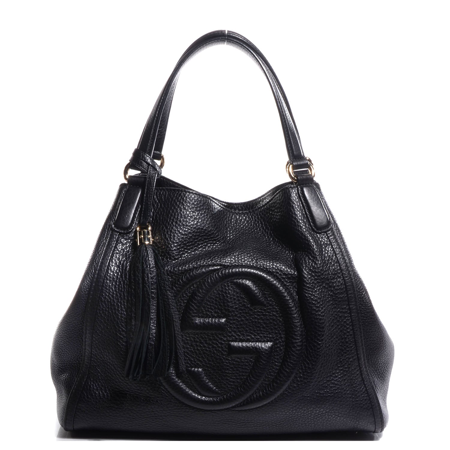 Gucci Pebbled Calfskin Medium Soho Shoulder Bag Black 1 of 7