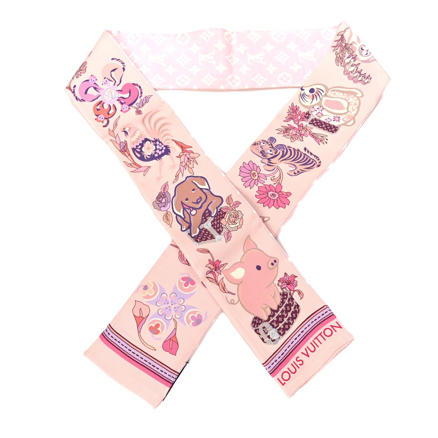 Louis Vuitton Silk Monogram Superstition Bandeau Rose Clair 1 of 3