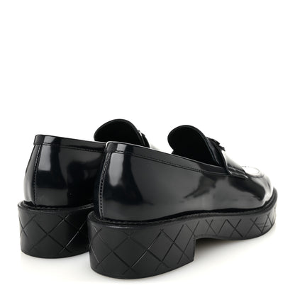 Chanel Shiny Calfskin Quilted CC Mocassin Loafers 39 Navy Blue 5 of 10