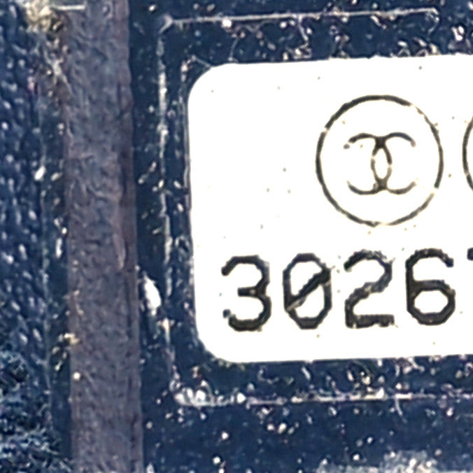 Chanel Caviar Lizard Chevron Quilted Mini Coco Handle Flap Navy 7 of 10