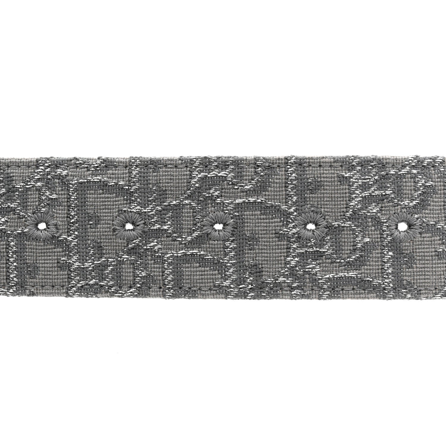 Christian Dior Jacquard Oblique Cosmo Belt 85 34 Silver 3 of 5