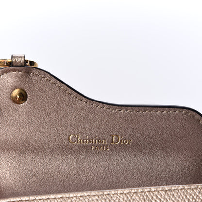 Christian Dior Metallic Grained Calfskin Saddle Card Holder Gold 7 of 8