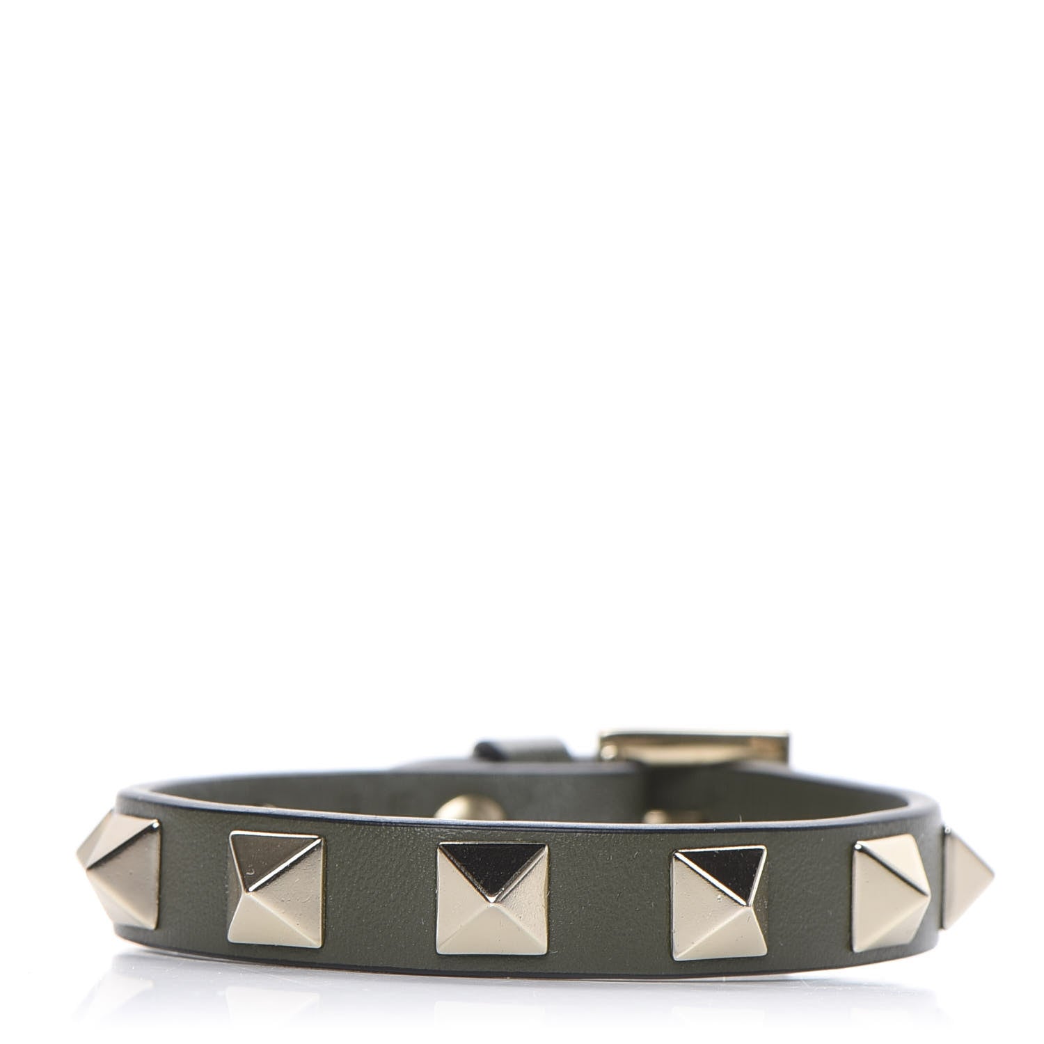Valentino Garavani Vitello Rockstud Bracelet Kaki 1 of 4